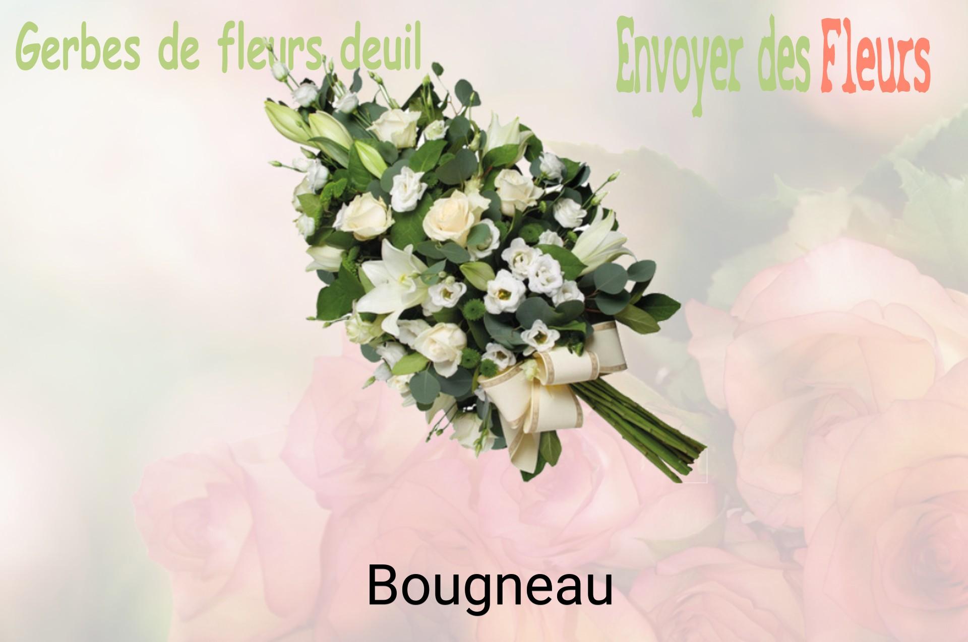 Gerbe de fleurs de deuil livrée à Bougneau